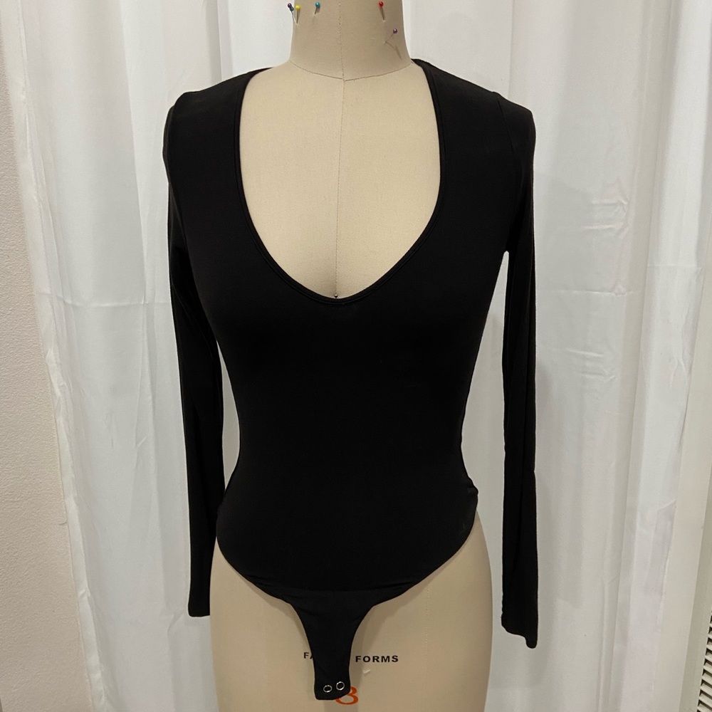 Naked Black Bodysuit!